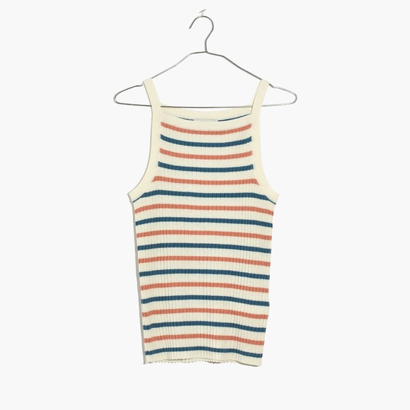 NWOT Madewell Apron Sweater Tank in Stripe - Picture 2 of 7